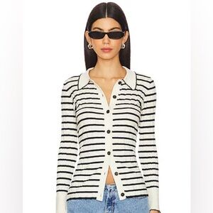 NEW RAILS aurelia top in ivory/ navy stripe
